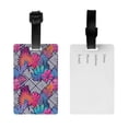 thumbnail image 2 of Luggage Tags for Suitcases, Hawaiian Style Colorful Leather Bag Luggage Tags ID Label Tags Privacy Protection Travel Bag Labels, 2 of 6