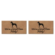 ThisWear Great Dane Dog Mom We're Great Dane Family Great Dane Dog Dad 2 Pack Doormats Simulated Coir