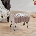 thumbnail image 1 of HOME SOFT THINGS OTOMAN/TABURETE SUPER SUAVE DE PIEL SINTÉTICA. OTOMAN TAPIZADO PARA REPOSAPIÉS CON PATAS DE METAL NEGRO Y ASIENTO ACOLCHADO. 48X33X43CM, CACHEMIRA PURA, 1 of 6