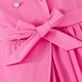 thumbnail image 6 of yillto Kids Girls Cotton Dress Formal Short Sleeve V Neck Pleated School Uniform Dresses with Belt, 6 of 7