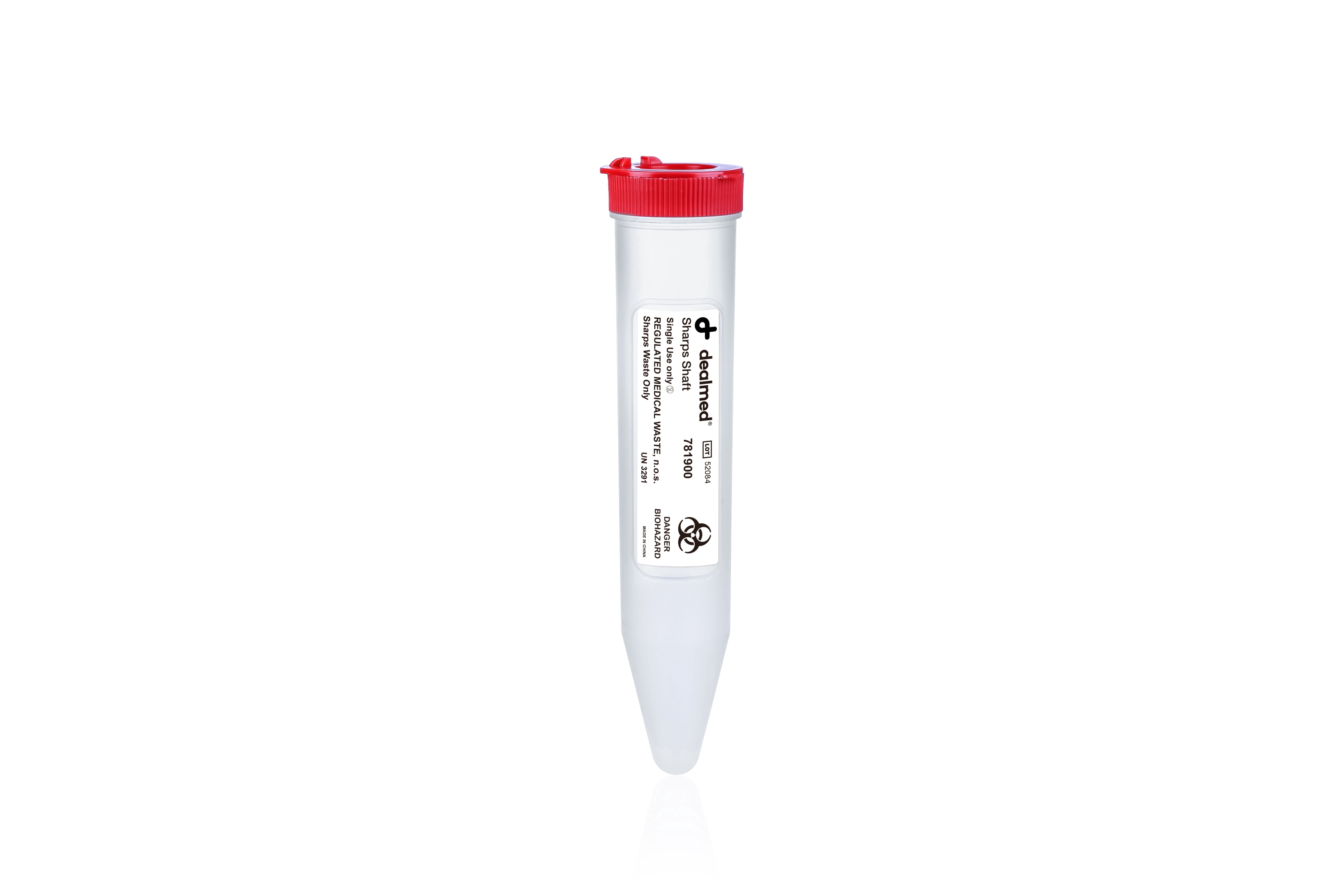Dealmed Sharps Shaft, 50 mL Secure Snap-On Leakproof Cap (Case f 24)
