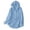Blue, variant on Women's Linen Hoodie – Oversized Button-Up Cape Style Blouse, 3/4 Sleeve Casual Boho Top with Drawstring Hood & Pockets Women’s Jackets Fall Long Sleeve