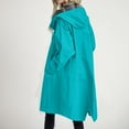 thumbnail image 4 of BYHONG Plus Size Long Raincoat Lightweight Hooded Windbreaker Jackets with Pockets Blue S, 4 of 6
