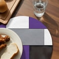 thumbnail image 3 of Purple Grey Round 15 Inch Placemats Set of 4, Modern Purple Geometric HeatResistant Non Slip Place Mats for Dining Table, Wipeable Braided Kitchen Table Mats for Housewarming, 3 of 9