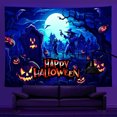thumbnail image 1 of Tapestry Happy Halloween para pared, 150 x 150 cm, microtela de fibra, 1 of 1
