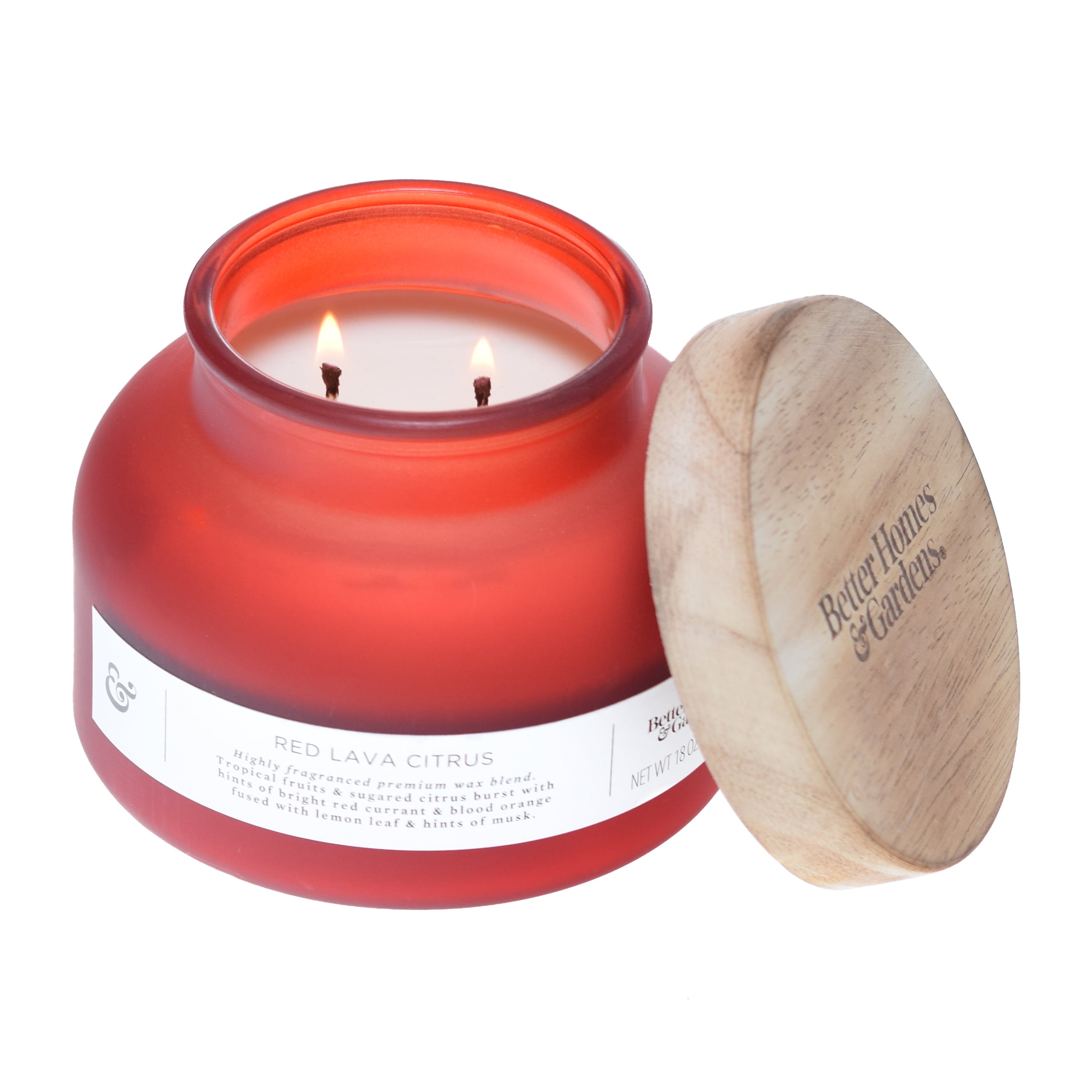 Better Homes & Gardens Red Lava Citrus 18oz Scented 2-wick Candle