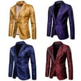 thumbnail image 2 of Faithtur Men's Dark Patterned Palace Style Western Body Fitting Formal One Button Blazer Shape Coat, 2 of 4
