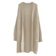 thumbnail image 4 of Women's Casual Open Front Cardigans Fuzzy Long Sleeve Solid Color Long Sweater Coat Fall Winter Fashion Overcoat with Pockets, 4 of 4