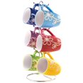 thumbnail image 2 of 6 Piece Daisy  Mug Set with Stand, Multi-Color, 2 of 2