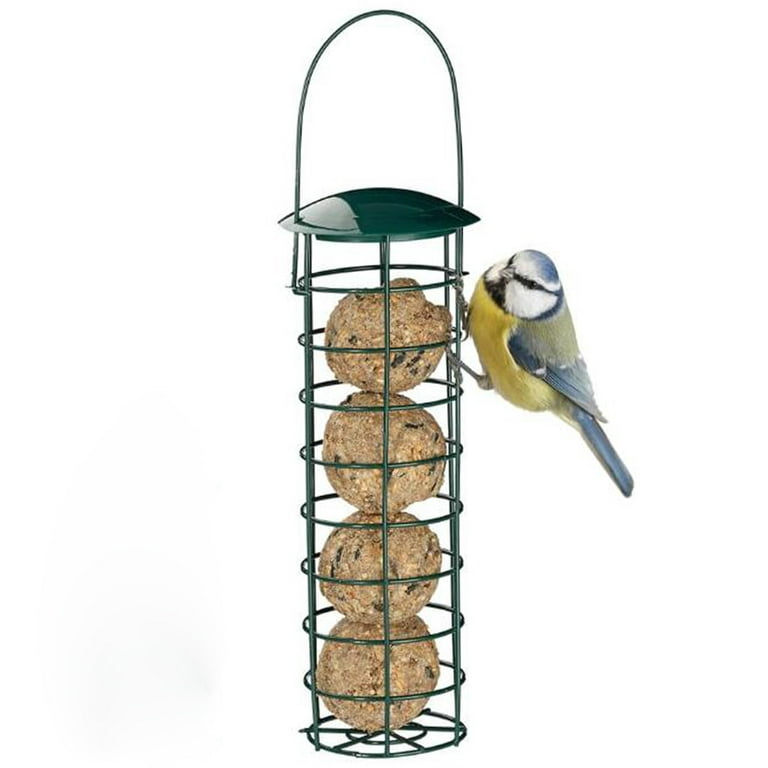 Tit ball holder - feeding pillar for birds to hang up stainless steel grid  