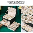 thumbnail image 4 of 3 Layer Jewelry Box for Women, Jewelry Holder Organizer with Removable Pad , Large Jewelry Boxes & Organizer with Velvet Earring Necklace Rings Organizer, Lockable Jewelry Holder，Black, 4 of 8