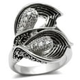 thumbnail image 1 of Alamode 3W185-10 Anneau en Laiton Rhodium pour Femmes avec AAA Grade CZ en Clair - Taille 10, 1 of 1