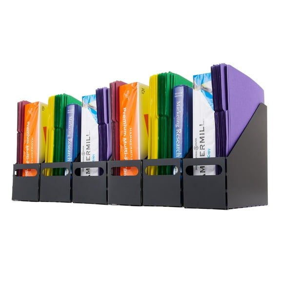 IRIS USA Letter/Legal File Metal Magazine File Holders, Black - 6Pack