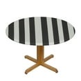 thumbnail image 3 of Nawypu  Black & White Stripe Round Table Cloth, Elastic Edged Fitted Table Cover Decor Tablecloths for Dinner, Picnic, Party, 3 of 7