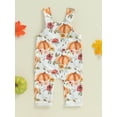 thumbnail image 3 of FEORJGP Toddler Baby Boys Girls Halloween Overalls 0 3M 6M 12M 18M Infant Sleeveless Rompers Cute Pumpkin/Ghost Print Full Length Suspender Jumpsuits y Girl Fashion Casual Cute Comfy Clothes, 3 of 6