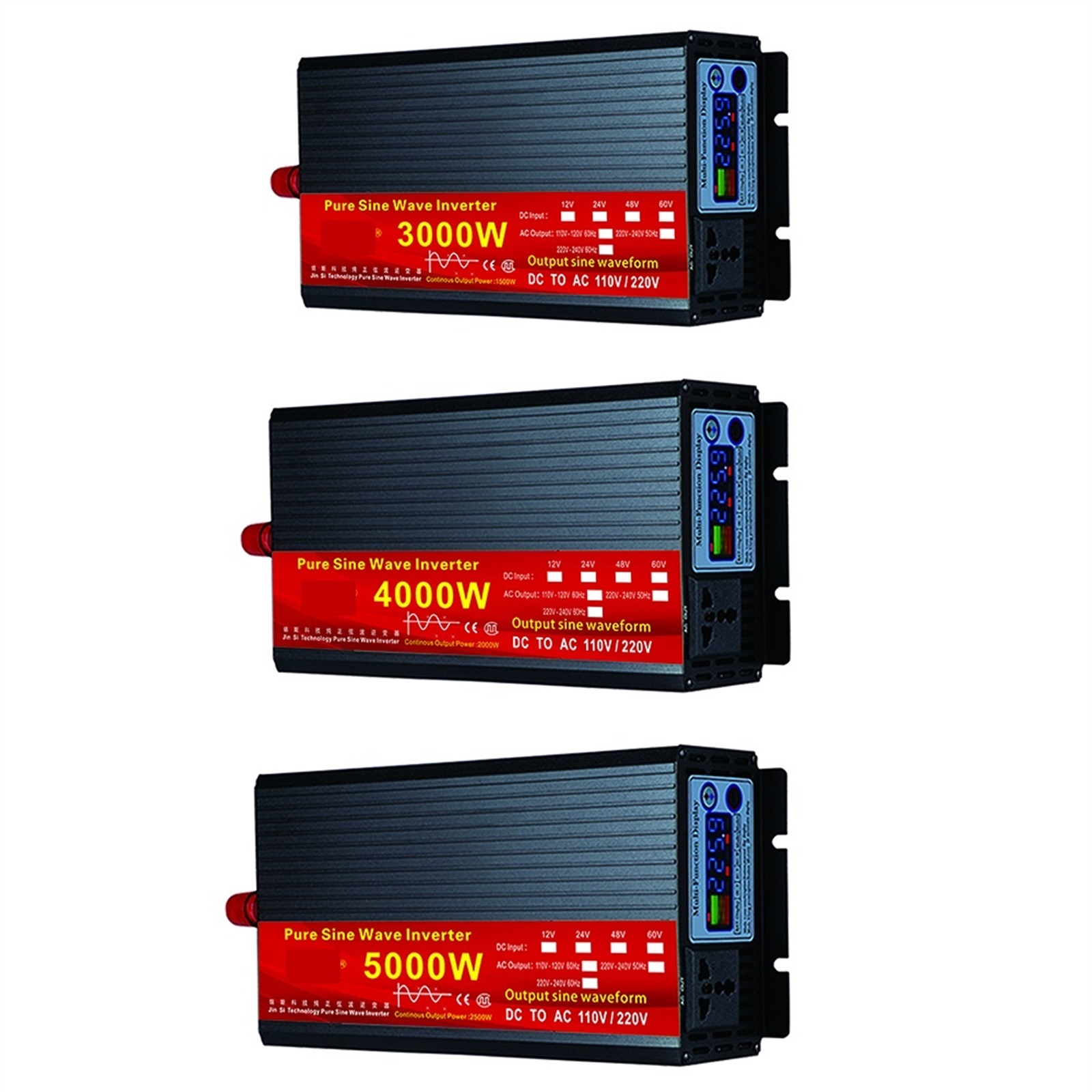 Pure Sine Wave Inverter 12V 24V 220 110 2000W 3000W 4000W 5000W Voltage Transformer Power Converter Solar Inverter ,High Conversion Efficiency