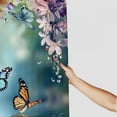 thumbnail image 3 of Creowell  Butterfly Shower Curtains with Hooks, Floral Shower Curtain, Blue Butterfly Shower Curtain, Watercolor Flowers and Green Leaves Fabric Curtains for Bathroom Decor  60x72, 3 of 7