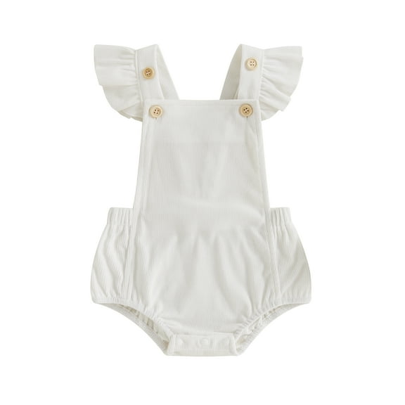 Musuos Baby Girl Summer Overalls Romper 3M 6M 12M 18M Solid Color Corduroy Ruffles Jumpsuit Newborn Infant Cute Clothes