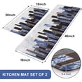 thumbnail image 2 of Marble Kitchen Rugs Sets of 2, Blue Black Non Slip Washable Kitchen Mats Cushioned Anti Fatigue, Comfort Floor Standing Mats for Kitchen Home Sink Office Laundry, 18'''' x 30''''+18'''' x 48'''', 2 of 6