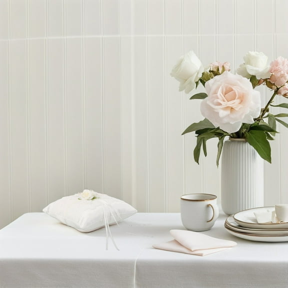 OFFIGAM Beach Wedding Ring Cushion Vintage Bridal Ring Holder for Elegant Ceremony Prop 1Pack