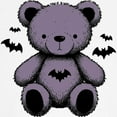 thumbnail image 3 of CafePress - Batty Bear Purple Baseball Jersey - Kids Cotton Baseball Jersey, 3/4 Sleeve Shirt, 3 of 4