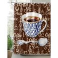 thumbnail image 2 of Fsddascl Coffee Shower Curtain Set - Extra Long 72" x 96" Washable Bathtub Curtain with 12 Hooks, Pastoral Vintage Art Waterproof Fabric Stall Shower Curtains for Bathroom/Bathtub Décor, 2 of 6