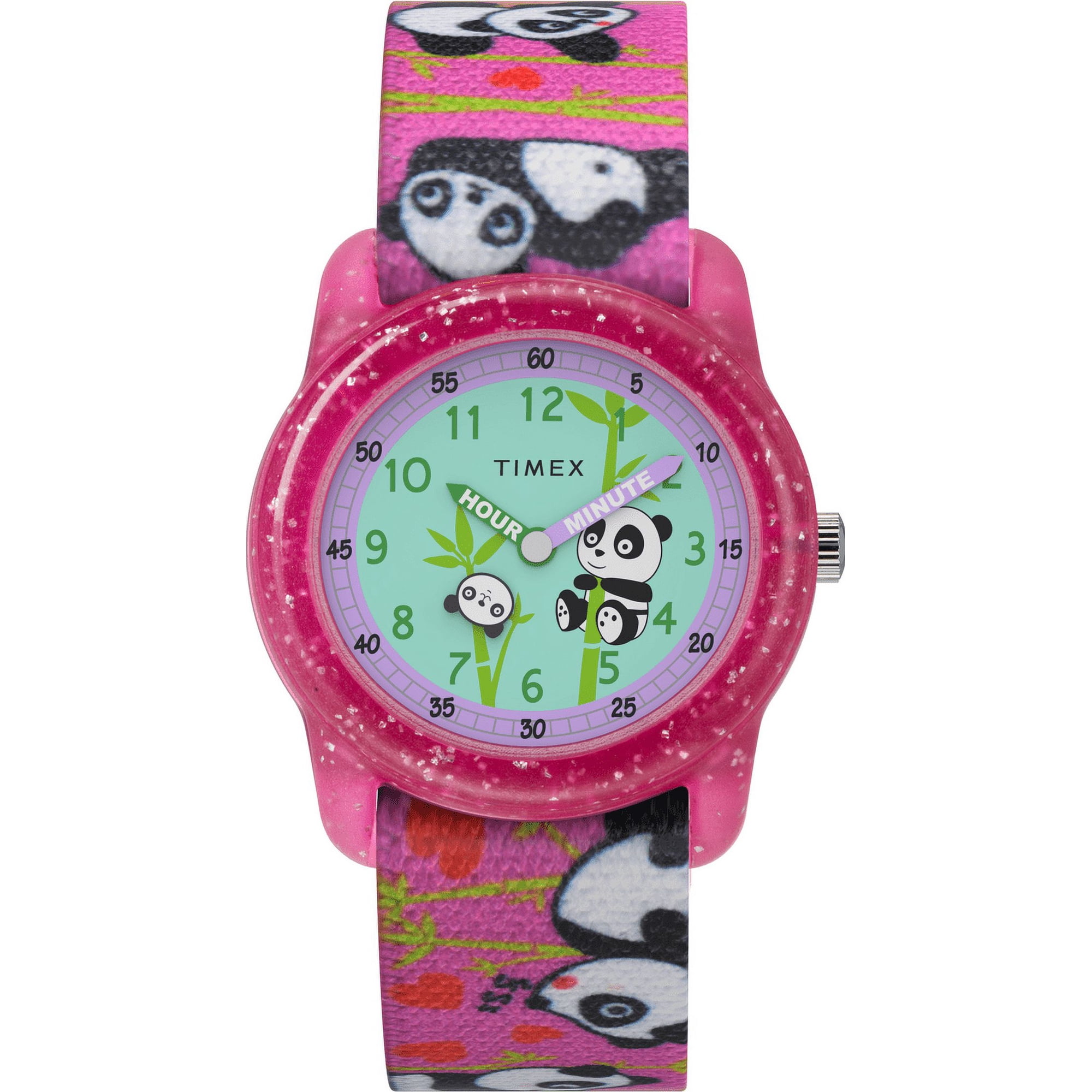 TIMEX TIME MACHINES® 29mm Panda Elastic Fabric Kids Watch