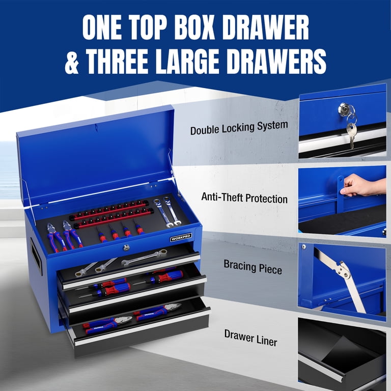 WORKPRO 20" Rolling Tool Chest, 5-Drawer Storage Cabinet photo 4
