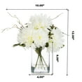 thumbnail image 4 of Enova Home Mixed Artificial Dahlia Flower Arrangement in Clear Glass Vase with Faux Water (Cream White), 4 of 4