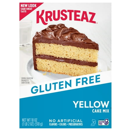Krusteaz Gluten Free Yellow Cake Mix, No Artificial Flavors, Colors, or Preservatives, 18 oz Box