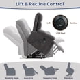 thumbnail image 7 of Bonzy Home Large Power Lift Recliner Chair with Massage and Heat for Elderly Big and Tall People, Overstuffed Wide Recliners with 2 Cup Holders, Side Pocket and USB Port, Gray, 7 of 7