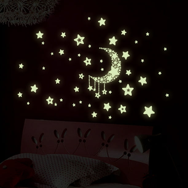 915 pièces qui brillent dans le noir étoiles décoration de plafond,  autocollants muraux licorne décoration murale pour chambre de filles lueur  lumineu
