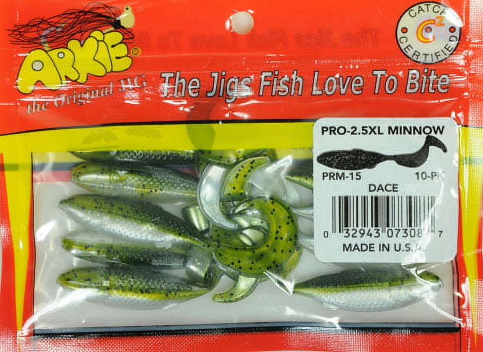 Arkie Curl Tail Pro Minow Series, 2.5 Inch, Dace, 10 count, PRM-15