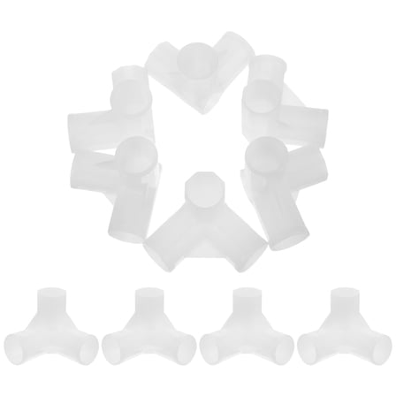 UPOUART 10Pcs Compact Plastic 3-Way Closet Rod Fitting for Space Optimization in Dryer Rod and Closet Organizer