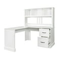 thumbnail image 6 of L Shaped Computer Desk with Hutch,Home Office Desk with 2 Drawers and and Storage Shelves,Gaming Desk Writing Desk for Home Office,Antiqued White Finish, 6 of 7