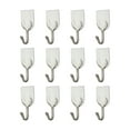 thumbnail image 1 of 12 Unidades Ganchos Adhesivos de Toallas de Pared de Puerta de Bano Cocina de Color Blanco, 1 of 4