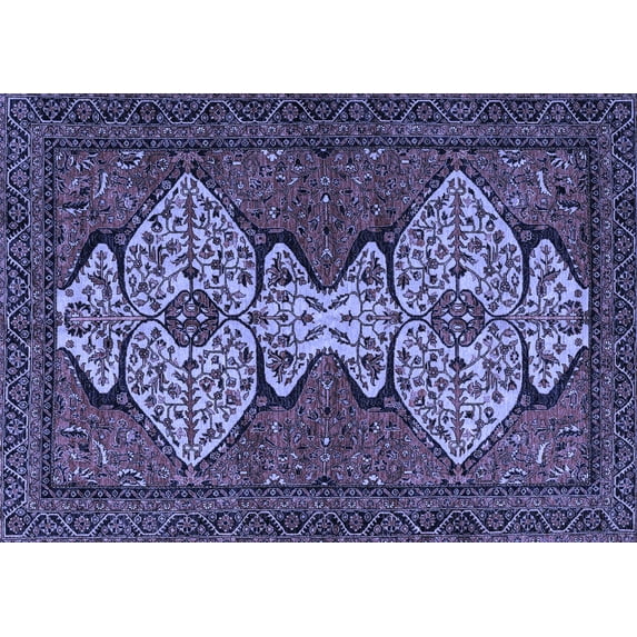 Ahgly Company Indoor Rectangle Abstract Blue Modern Area Rugs, 2' x 3'