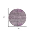 thumbnail image 3 of HomeRoots 606208 8 ft. Purple & Gray Round Floral Washable Indoor & Outdoor Area Rug, 3 of 5