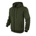 thumbnail image 4 of Wutalume Men's Winter Zipper Hooded Fleece Sweatshirt with Patch Pocket, Casual Jacket for Men, Soft and Warm Material, Perfect for Layering, Outdoor Events,Army Green L, 4 of 7
