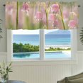 thumbnail image 3 of Spring Pink Lily Valances for Windows Pastoral Dewdrop Flowers Rod Pocket Curtain Valance Window Treatment Short Curtains for Kitchen Living Room, 54"x18", 3 of 9