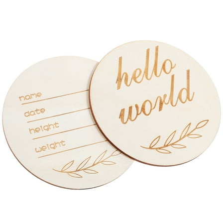 WORGEOUS  2 Pcs Infant Birth Announcement Name Sign for Baby Newborn Child