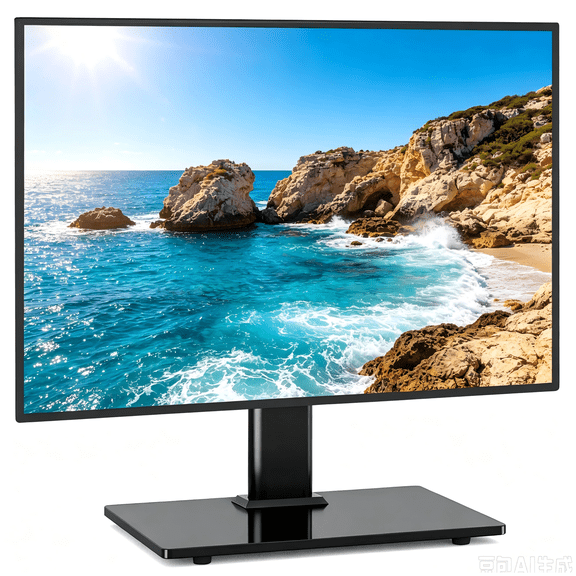 TAVR Furniture 27-65 inch Tabletop TV Stand Swivel Mount Security Lock Freestanding Table Top TV Stand for Home Office, Black