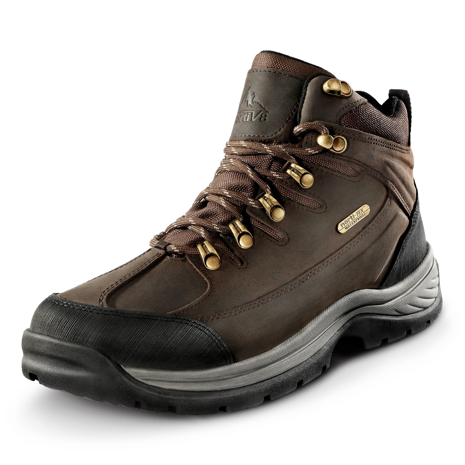 NORTIV 8 Men's Leather Waterproof Hiking Boots Mid Ankle Trekking Mountaineering Outdoor Boots Hiker