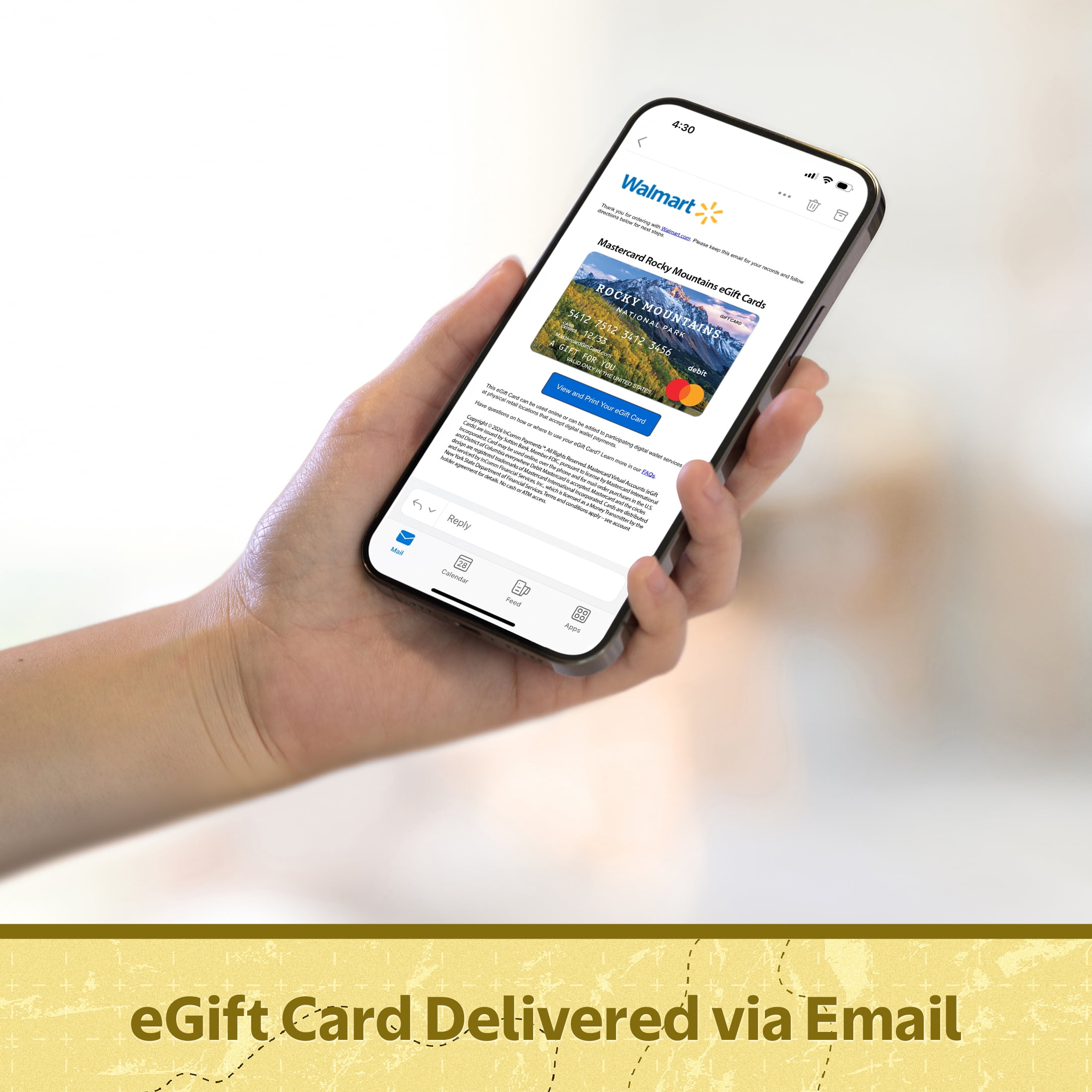 Mastercard® $20-$500 eGift Card Rocky Mtns (Plus $6.84 Purchase Fee) [Email Delivery]