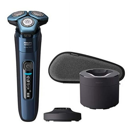 philips norelco shaver 7700 rechargeable wet & dry electric shaver with senseiq technology quick clean pod charging stand and pop-up trimmer s7782/85