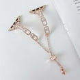 thumbnail image 2 of Diamond Chain Watch Band Compatible for Apple Watch Bands 42mm 44mm 45mm 46mm 49mm, Dressy Slim Metal Strap with Rhinestone for iWatch Band Ultra 2/1 Series 10 9 8 7 6 5 4 SE 3 2 1, Rosegold, 2 of 6