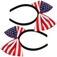 thumbnail image 3 of KAKOWELY 2 diademas patrióticas con lazo de bandera estadounidense, accesorio para el cabello del 4 de julio, decoraciones para el Día de la Independencia., 3 of 4