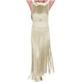 thumbnail image 7 of Taylonsss Womens Party Dress Solid Color Sleeveless Fringe Round Neck Elegant Evening Formal, 7 of 7