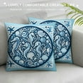 thumbnail image 3 of COMIO Coastal Pillow Covers Sea Horse Ocean Themed Beach Decor Throw Pillows Turquoise Navy Blue Beachy Nautical Summer Outdoor Decorative Cushion Cases for Couch Decorations, 3 of 5