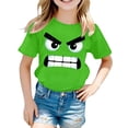 thumbnail image 5 of Bainana Cartoon Print Tshirts For Teen Kids Boys Girls Short Sleeve Crew Neck Pullover T Shirt Fashion Cute Youth Child Loose Fit Summer Tops Green Size 10-11 Years, 5 of 6